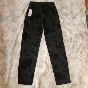 Target Black Jeans with Floral Design